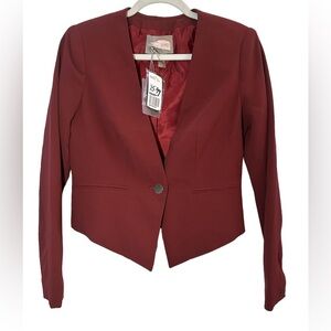 Forever 21 V Neck Blazer Burgundy Size Small